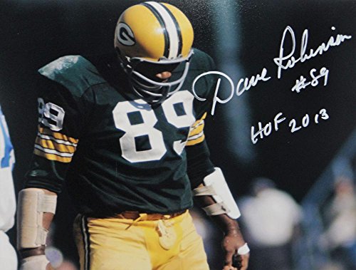 Dave Robinson Autographed Packers 8x10 Standing Over Player Photo W/HOF- Jersey Source Auth - 757 Sports Collectibles