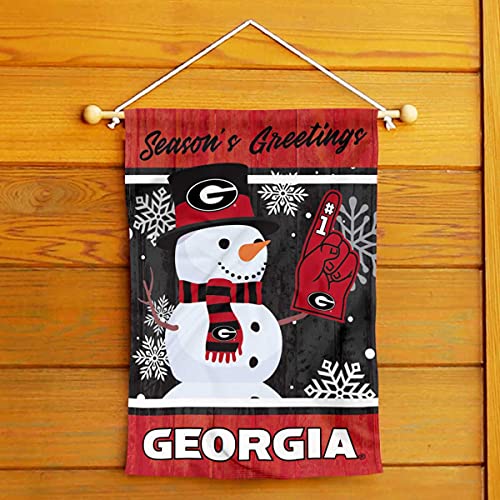 Georgia Bulldogs Holiday Winter Snow Garden Banner Flag - 757 Sports Collectibles