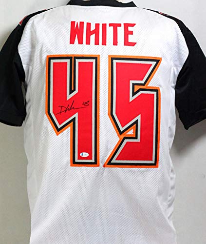 Devin White Autographed White/Black Pro Style Jersey- Auth 4 - 757 Sports Collectibles