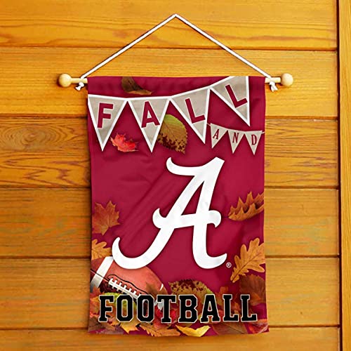 College Flags & Banners Co. Alabama Crimson Tide Fall Leaves Football Season Garden Yard Flag - 757 Sports Collectibles