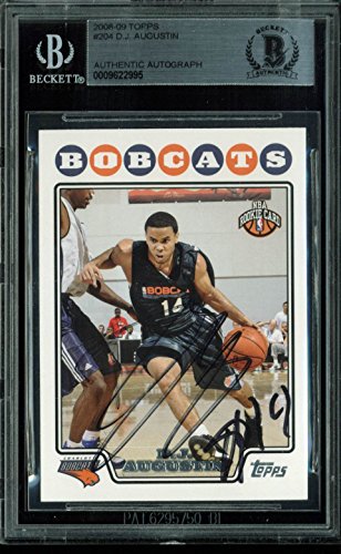 Bobcats D.J. Augustin Authentic Signed Card 2008 Topps RC #204 BAS Slabbed - 757 Sports Collectibles