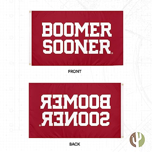 Desert Cactus University of Oklahoma Flag Sooners Flags Banners 100% Polyester Indoor Outdoor 3x5 (Style X) - 757 Sports Collectibles