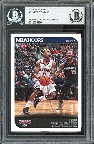 Hawks Jeff Teague Authentic Signed 2014 Hoops #21 Card Autographed BAS Slabbed - 757 Sports Collectibles