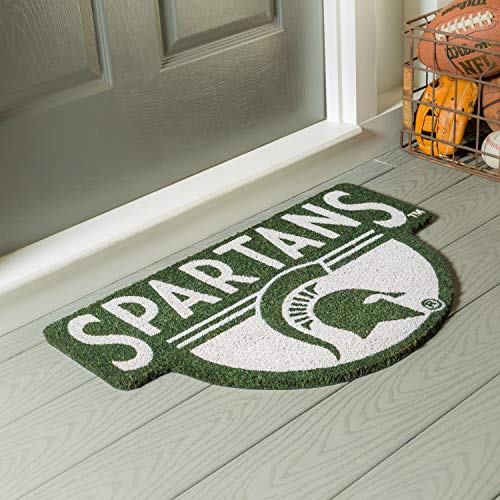 Team Sports America Officially Licensed NCAA Fan Gear Michigan State University, Shaped Coir Door Mat Floor Mat Sports Accessories and Gift for Home Office and Fan Cave - 757 Sports Collectibles