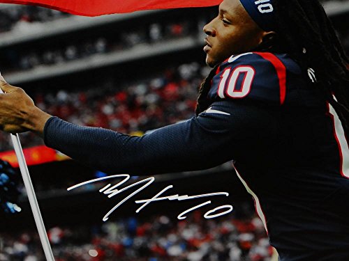 DeAndre Hopkins Autographed Texans 16x20 with Flag PF Photo- JSA W Auth White - 757 Sports Collectibles