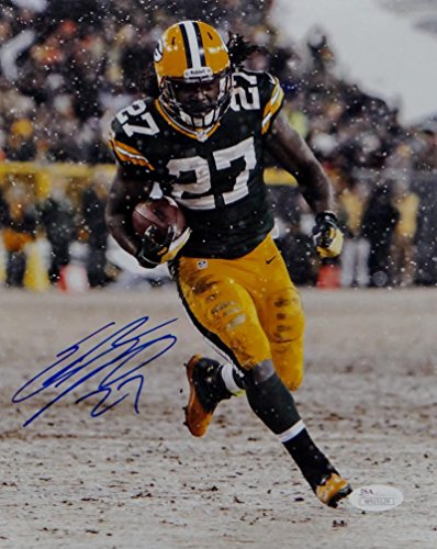 Eddie Lacy Autographed Blue Green Bay Packers 8x10 In Snow Photo- JSA W Auth