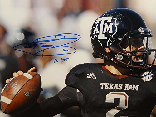 Johnny Manziel Autographed Texas AM 16x20 Close Up Photo W/ HT- JSA W Auth - 757 Sports Collectibles