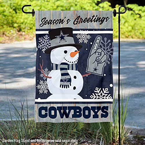 Dallas Cowboys Holiday Winter Snow Garden Flag Double Sided Banner - 757 Sports Collectibles