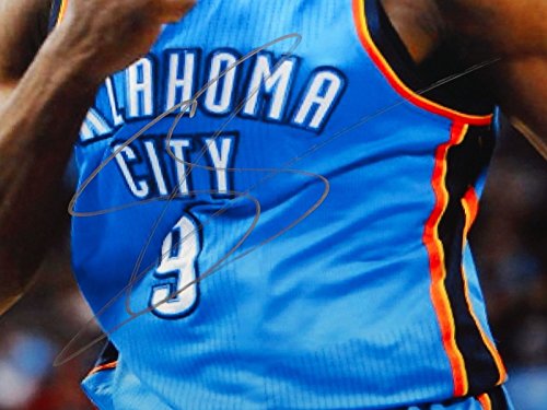 Serge Ibaka Autographed 16x20 OKC Thunder Yelling Photo- JSA Authenticated - 757 Sports Collectibles