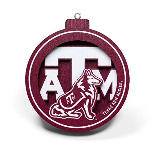 YouTheFan NCAA Texas A&M Aggies 3D Logo Series Ornament - 757 Sports Collectibles