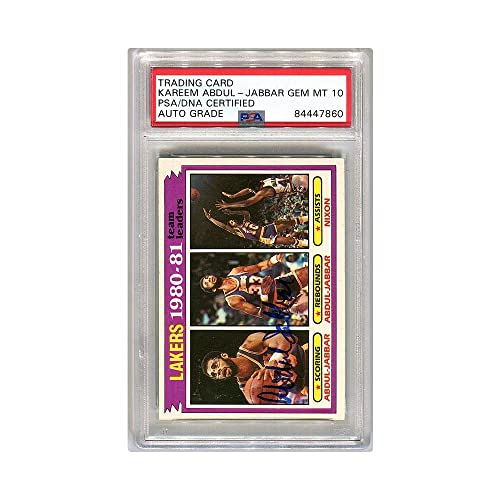 Kareem Abdul-Jabbar 1981-82 Topps Basketball Team Leaders Autograph PSA/DNA GM 10 - 757 Sports Collectibles