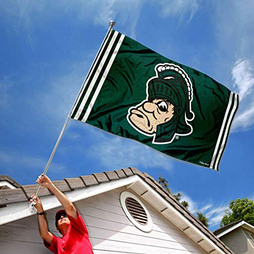 College Flags & Banners Co. Michigan State Spartans Vintage Retro Throwback 3x5 Banner Flag - 757 Sports Collectibles