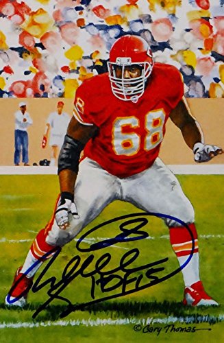 Will Shields Autographed Kansas City Cheifs Goal Line Art Card- JSA Auth