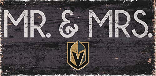Fan Creations NHL Vegas Golden Knights Unisex Vegas Golden Knights Mr. & Mrs. Sign, Team Color, 6 x 12 - 757 Sports Collectibles