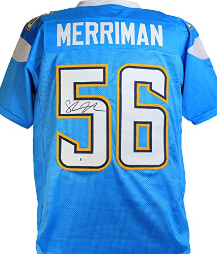 Shawne Merriman Autographed Lt. Blue Pro Style Jersey - Beckett W Auth - 757 Sports Collectibles