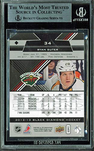 Wild Ryan Suter Authentic Signed 2013 Black Diamond #34 Auto Card BAS Slabbed 2 - 757 Sports Collectibles