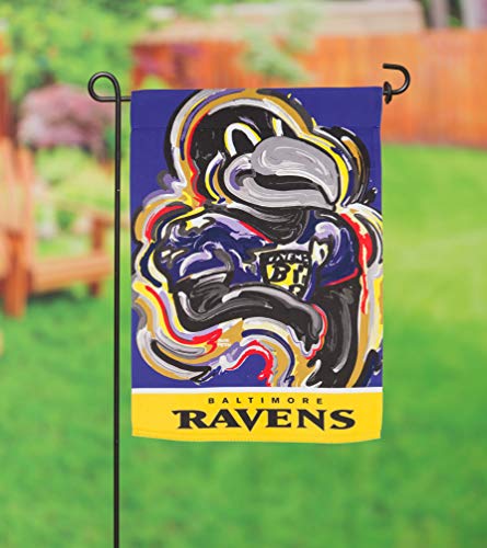 Team Sports America Baltimore Ravens Suede Garden Flag 12.5 x 18 Inches Justin Patten - 757 Sports Collectibles