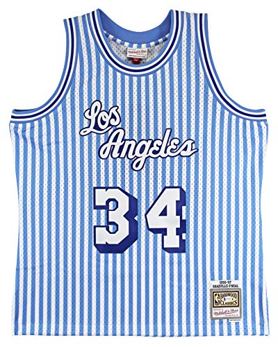 Lakers Shaquille O'Neal Signed B&W Striped 1996-97 M&N HWC Swingman Jersey BAS - 757 Sports Collectibles