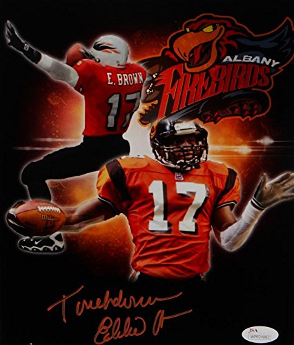 Eddie Brown Autographed Albany 8x10 Double Image Photo- JSA W Auth Orange