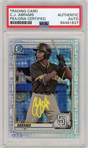 CJ Abrams 2020 Bowman Chrome Prospects Mega Box Autographed Card #BCP-62 - PSA/DNA - 757 Sports Collectibles