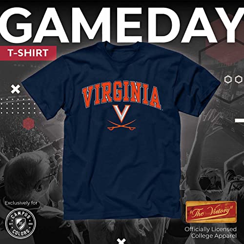 Virginia Cavaliers Adult Arch & Logo Gameday T-Shirt - Navy, X-Large - 757 Sports Collectibles