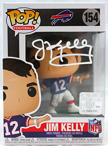Jim Kelly Autographed Buffalo Bills Funko Pop Figurine 154-Beckett W Holo White - 757 Sports Collectibles