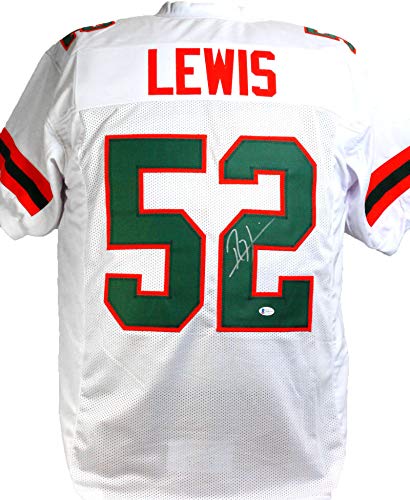 Ray Lewis Autographed White College Style Jersey - Beckett W Auth 2 - 757 Sports Collectibles