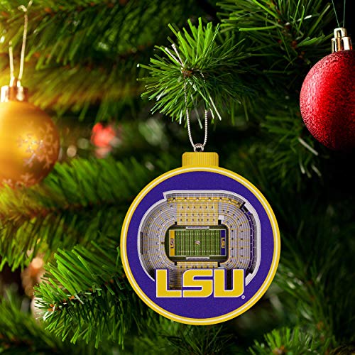 NCAA LSU Tigers 3D Stadium View Ornament, Team Colors, Large - 757 Sports Collectibles