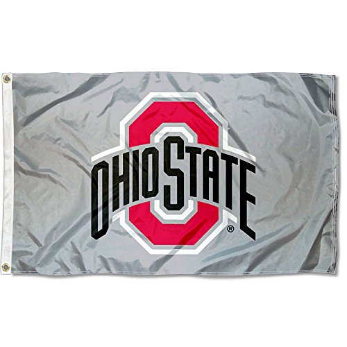 Ohio State Buckeyes OSU University Large Gray College Flag - 757 Sports Collectibles