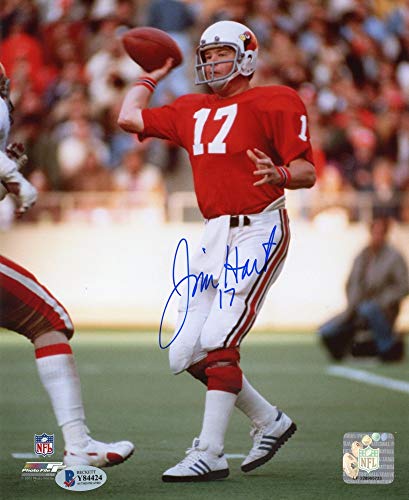 Jim Hart Autographed Arizona Cardinals 8x10 Photo - BAS COA (Red Jersey) - 757 Sports Collectibles