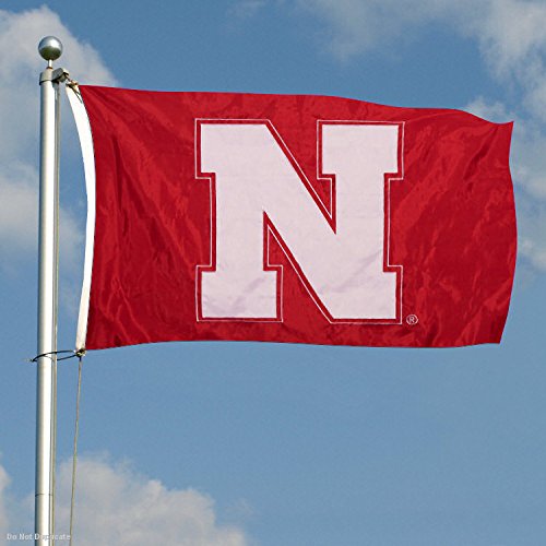 College Flags & Banners Co. Nebraska Cornhuskers Embroidered and Stitched Nylon Flag - 757 Sports Collectibles