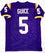 Derrius Guice Autographed Purple College Style Jersey- JSA Witness Auth