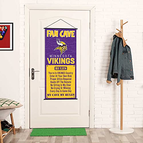 WinCraft Minnesota Vikings Man Cave Fan Banner Wall Door Scroll - 757 Sports Collectibles