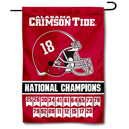 College Flags & Banners Co. Alabama Crimson Tide 18 Times National Champions Double Sided Garden Banner Flag - 757 Sports Collectibles