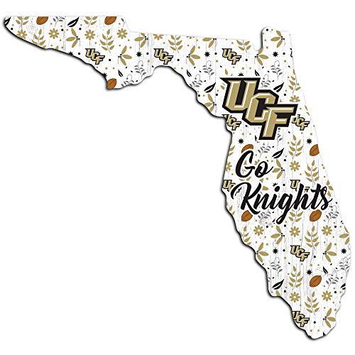 Fan Creations NCAA Central Florida Golden Knights Unisex UCF Floral State Sign, Team Color, 12 inch - 757 Sports Collectibles