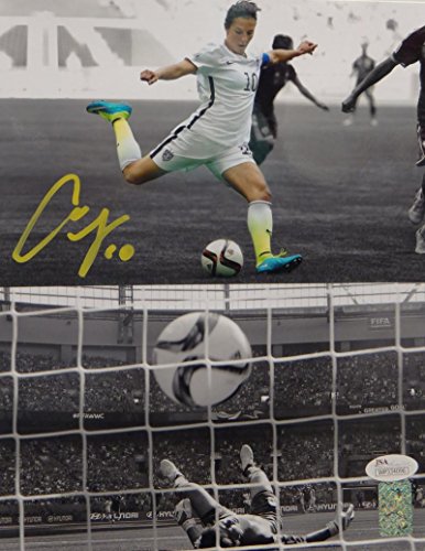 Carli Lloyd Autographed Yellow Team USA 8x10 Dual Shot Photo- JSA W Auth