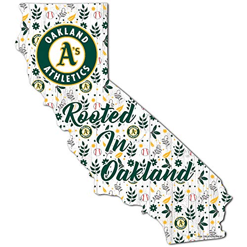 Fan Creations MLB Oakland Athletics Unisex Oakland Athletics Floral State Sign, Team Color, 12 inch - 757 Sports Collectibles