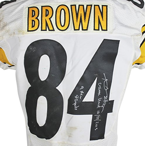 Steelers Antonio Brown Signed 10/27/2013 Game Used Nike White Home Jersey - 757 Sports Collectibles