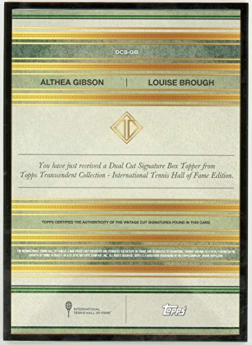 Althea Gibson Louise Brough 2020 Topps Transcendent Tennis Oversized Cut Signature - 757 Sports Collectibles