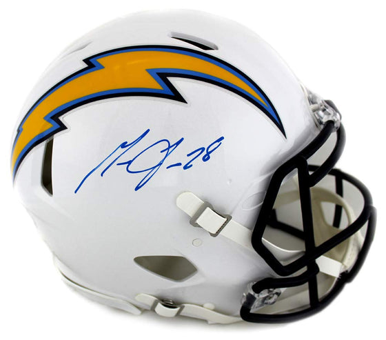 Melvin Gordon Autographed/Signed Los Angeles Chargers Riddell Speed Full Size Authentic NFL Helmet - 757 Sports Collectibles