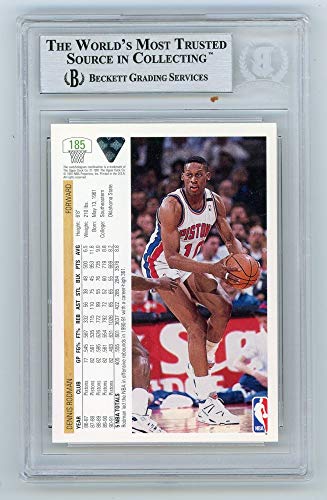 Dennis Rodman 1991-92 Upper Deck Autographed Card #185 - BAS - 757 Sports Collectibles