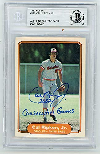 Cal Ripken Jr 2632 Consecutive Games 1982 Fleer Autographed Card #176 - BAS - 757 Sports Collectibles