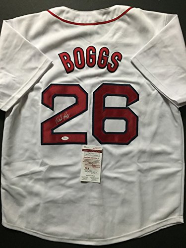 Autographed/Signed Wade Boggs Boston White Baseball Jersey JSA COA - 757 Sports Collectibles