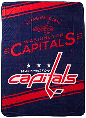 The Northwest Company NHL Washington Capitals "Stamp" Raschel Throw Blanket, 60" x 80" , Red - 757 Sports Collectibles