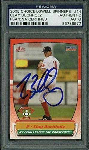 Red Sox Clay Buchholz Signed Card 2005 Choice Lowell Spinners Rc #14 PSA Slabbed - 757 Sports Collectibles