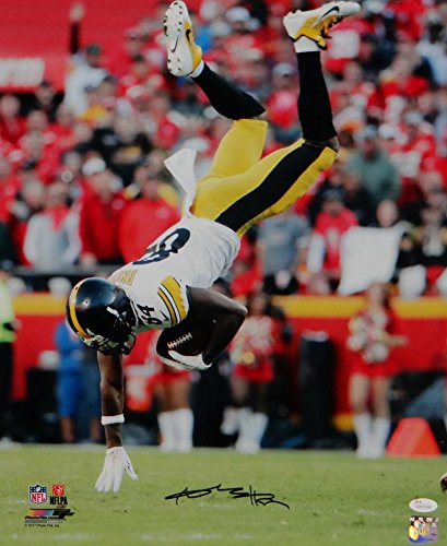 Antonio Brown Autographed Steelers 16x20 Flip PF Photo- JSA W Auth Black