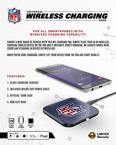 NFL Carolina Panthers Wireless Charging Pad, White - 757 Sports Collectibles