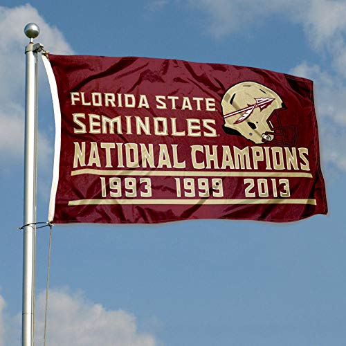 College Flags & Banners Co. Florida State Seminoles 3 Time National Champions Flag - 757 Sports Collectibles