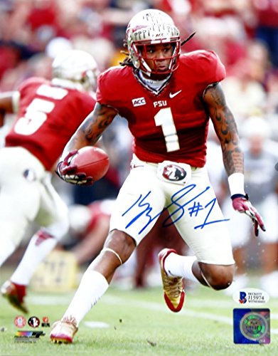 Kelvin Benjamin Autographed FSU 8x10 Running w/ Ball PF Photo- Beckett Auth Blue