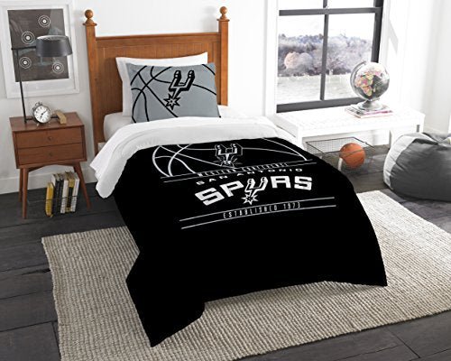 NORTHWEST NBA San Antonio Spurs Comforter and Sham Set, Full/Queen, Reverse Slam - 757 Sports Collectibles